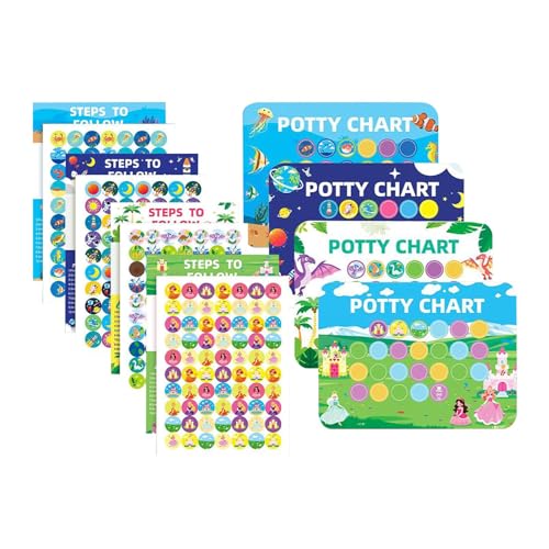 Töpfchen-Sticker – Lerntafel, 4-teilig für | Motivationsgrafik wiederverwendbar zu Hause Kindergarten | Gute Gewohnheiten Mädchen von Générique