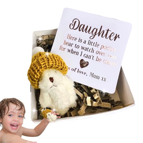 Token Taschenkuppel – Freund aus Plüsch, bequemes Plüschtier | Tiny Bear Box mit unbeschriftetem Nachrichtenetikett, niedliches Sentimentales Objekt für Feiertage, romantische Geste für Maria von Générique