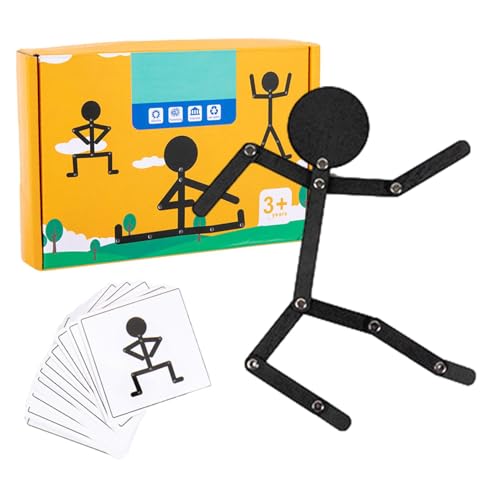 Toy Robot Puzzles – Roboter für Männer aus Holz, verstellbar, für Kinder, interaktives Montessorii Spielzeug mit 24 Karten und 4 Stück Roboter Trip Toys Geschenke PA von Générique