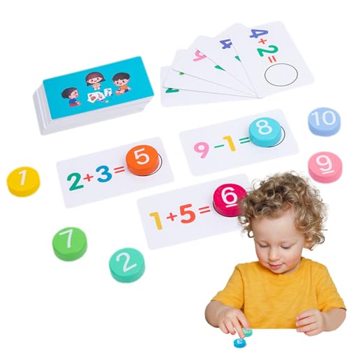 Toys Math – mathematische Gleichungskarten, Subtraktionsbohr-Set, visuelles Arithmetisches Lernset, bunte Zahlen-Puzzle-Karten | Math-Tools von Générique