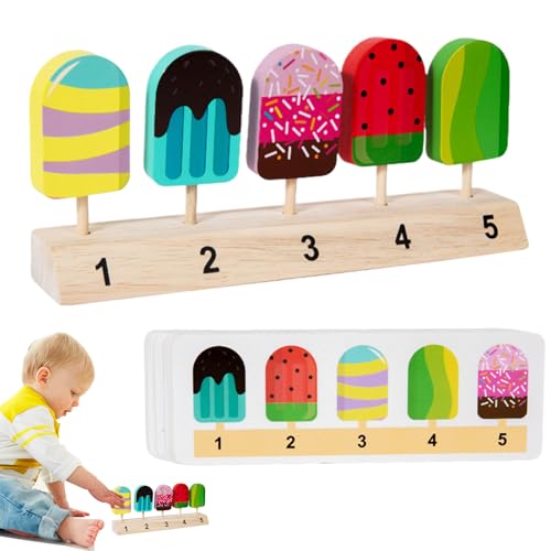 Toys für – Eiscreme-Eisspiel-Set aus Holz, glattes buntes Puzzle-Set für Kinder | Lerngeschenk Spielzeug für Mädchen und am Tag des Jahres Toys für – Eiscreme-Eisspiel-Set aus Holz, glattes buntes Puzzle-Set für Kinder | Lerngeschenk Spielzeug für Mädchen und am Tag des Jahres von Générique