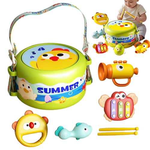 Trommel für Kleinkinder, Babys, Musikinstrumente – Lerntrommel 6-teilig Musikinstrumente – Musikspielzeug im Vorschulalter für Neujahr, Geburtstag, Ostern, Weihnachten Trommel für Kleinkinder, Babys, Musikinstrumente – Lerntrommel 6-teilig Musikinstrumente – Musikspielzeug im Vorschulalter für Neujahr, Geburtstag, Ostern, Weihnachten von Générique