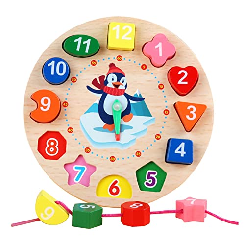 Uhr Spielzeug aus Holz – Formpuzzle für Kleinkinder, Uhrpuzzle aus Holz, pädagognitives Lerngeschenk, kognitives Geschenk zum Spielen und Sortieren der frühen Bildung von Générique