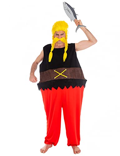 Verleihnix-Kostüm für Herren Asterix und Obelix schwarz-rot - M von Chaks