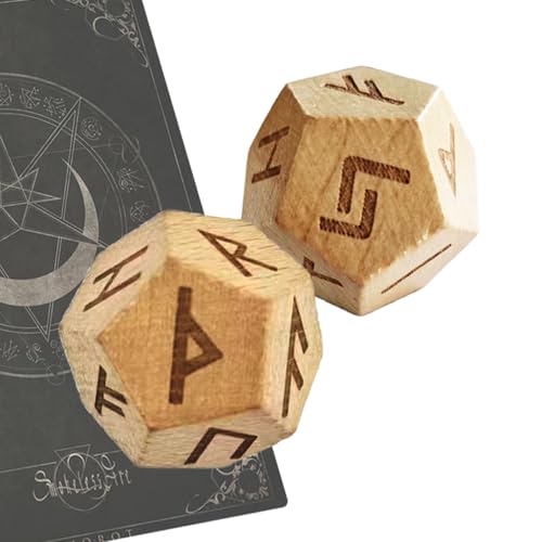 Wahrsagen-Würfel-Set – Geschnitzte Rune Symboldice, älteres Reisespiel | Kleine Gießwerkzeuge zum Sammeln für Meditation, spirituelles Lesen, heidnische Rituale Nr von Générique