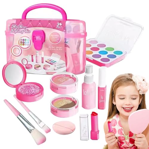 Waschbares Make-up-Set | Kosmetik für kleine Mädchen | Make-up-Set für Prinzessinnen, Schminkset für Mädchen, Make-up-Spielzeug für Mädchen von Générique