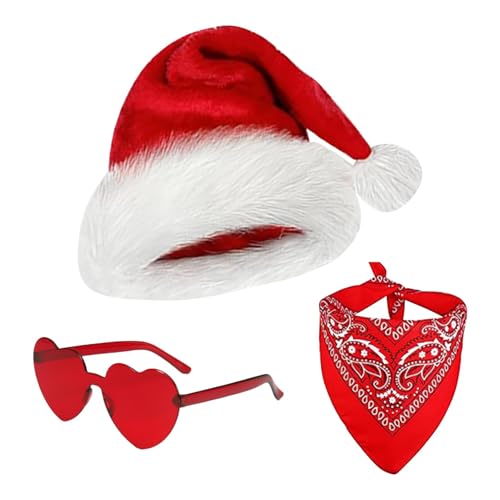 Weihnachts-Cowboyhüte Set, Cowboyhut Weihnachten Cosplay Western Hat Party Hüte 3X Weihnachtsparty Hut Cowgirl Hut Breite Krempe mit Herz Brille u Weihnachts-Cowboyhüte Set, Cowboyhut Weihnachten Cosplay Western Hat Party Hüte 3X Weihnachtsparty Hut Cowgirl Hut Breite Krempe mit Herz Brille u von Générique
