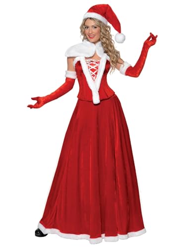 Smiffys Luxuskostüm Weihnachtsfrau, Rot, mit Mütze, Umhang, Korsage, Rock und Handschuhen Smiffys Luxuskostüm Weihnachtsfrau, Rot, mit Mütze, Umhang, Korsage, Rock und Handschuhen von Smiffys