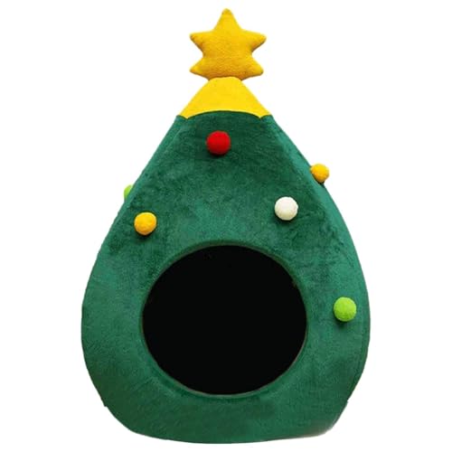 Weihnachtshöhle für Haustiere – Katzenbetten in Form eines Weihnachtsbaums, grünes tragbares Höhlenbett für Haustiere | Katzenzelthöhle für Kätzchen und kleine Hunde, aber Weihnachtshöhle für Haustiere – Katzenbetten in Form eines Weihnachtsbaums, grünes tragbares Höhlenbett für Haustiere | Katzenzelthöhle für Kätzchen und kleine Hunde, aber von Générique
