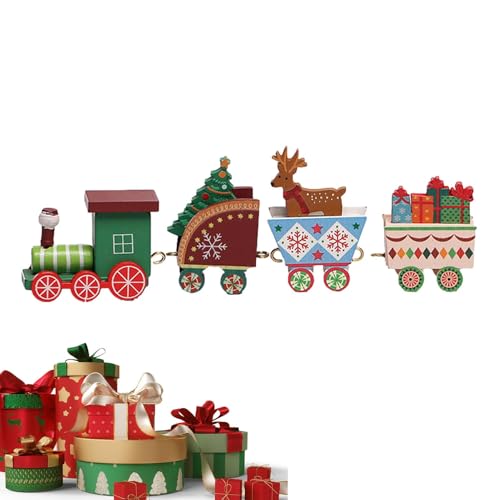 Weihnachtszug-Koffer – Zugspielzeug | Weihnachtszug-Ornamente Dekoration | Weihnachtszug-Spielzeug-Set aus Holz | Weihnachtszug-Statue, -Lernspielzeug, Spielzeuge von Générique