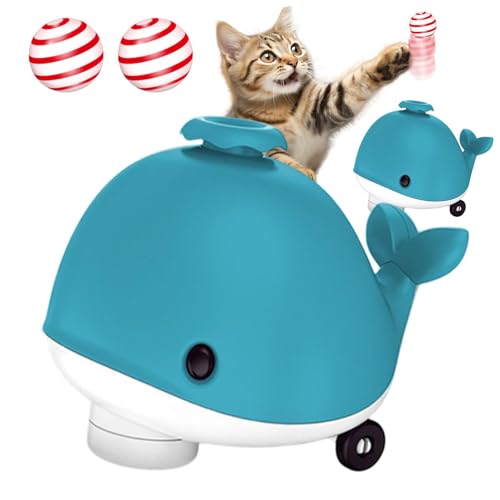 Whale Floating Ball, Cute Electric Toy, 5,63 x 4,06 Zoll Flexible Wheel Function with Music, Pets Fun Play, Pet Supplies for Balancing Blowing Games to Cats and Kittens von Générique