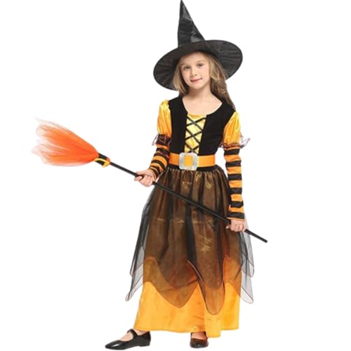 Witch Girl Kostüm – Dishony Dishing Witch Cosplay | Weiches Halloween-Cosplay-Outfit | Kostüm für Mädchen | Magisches mit Hut für Schulveranstaltungen, Auto Witch Girl Kostüm – Dishony Dishing Witch Cosplay | Weiches Halloween-Cosplay-Outfit | Kostüm für Mädchen | Magisches mit Hut für Schulveranstaltungen, Auto von Générique