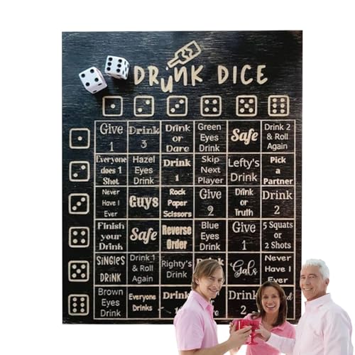 Wood Drinking Game Dice, Fun Challenges Dice, Board's Prompts Set, lustiges Spielzeug, Gathering Party für Erwachsene, Paare, Freunde & Familie, Drunk Night Entertainment, Holz, A, B Wood Drinking Game Dice, Fun Challenges Dice, Board's Prompts Set, lustiges Spielzeug, Gathering Party für Erwachsene, Paare, Freunde & Familie, Drunk Night Entertainment, Holz, A, B von Générique