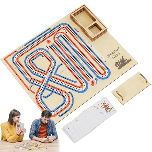 Wooden Card Game Set, Funny Card Gamed, 11,81 x 9,84 x 0,79 Zoll Lightweight Playing Cards Wiederverwendbar, Party Supplies for Family Gathering Daily Entertainment von Générique