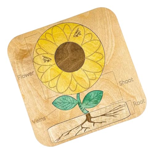 Wooden Puzzle, Sunflower Learning Toy, Toddler Puzzle, wiederverwendbar, abnehmbare Teile, Aesthetic Early Education Game for Kids Parents Family Playtime, 7,48 x 7,48 x 0,79 Zoll Wooden Puzzle, Sunflower Learning Toy, Toddler Puzzle, wiederverwendbar, abnehmbare Teile, Aesthetic Early Education Game for Kids Parents Family Playtime, 7,48 x 7,48 x 0,79 Zoll von Générique