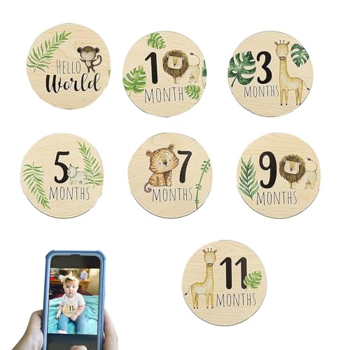 Woodiers mit monatlichem Meilenstein für Babys – Baby Monthly Stalstone, Fotos für Fotos | doppelseitiges Poster für Babys, 7-teilig für Mädchen, Junge Kinder Woodiers mit monatlichem Meilenstein für Babys – Baby Monthly Stalstone, Fotos für Fotos | doppelseitiges Poster für Babys, 7-teilig für Mädchen, Junge Kinder von Générique