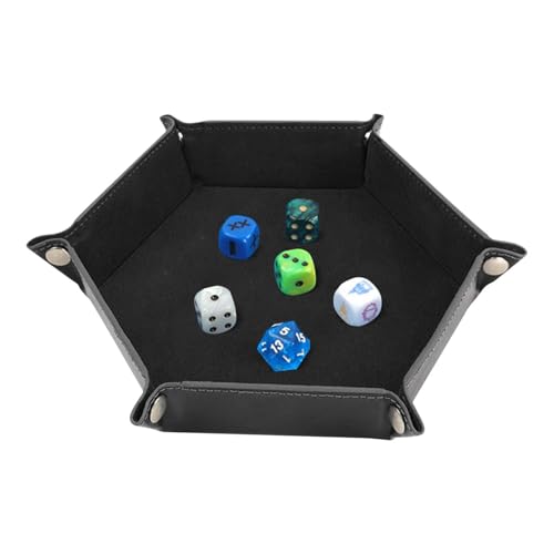 Würfeltablett | Würfelhalter und Rollmatte | sechseckiges Würfelbrett und Aufbewahrung, tragbare Brettspiele Aufbewahrungsschalen für Familie, Freunde, Würfelspiele wie RPG, Weihnachten von Générique