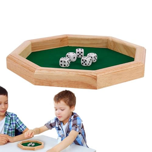 Würfeltablett – tragbare Würfeltabletts, achteckige Würfelbox aus Holz und Teppich | Tragbares Tablett für Familienspiele, Reisen, Thanksgiving und Weihnachten, Würfel-Organizer für einen Würfeltablett – tragbare Würfeltabletts, achteckige Würfelbox aus Holz und Teppich | Tragbares Tablett für Familienspiele, Reisen, Thanksgiving und Weihnachten, Würfel-Organizer für einen von Générique
