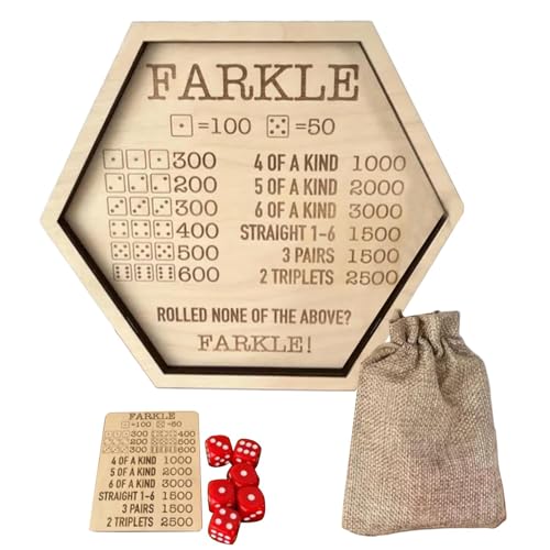 Würfeltablett zum Rollen, Würfeltablett aus Holz mit 6 Würfeln, tragbares Würfeltablett, Würfelhalter für Würfelspiel und andere Tischspiele, Rollenspiele von Générique