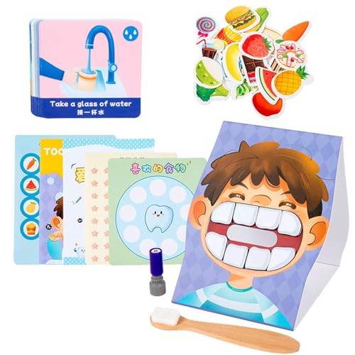 Zahnputzspiel – Mundhygienekarten, Zahnarzt-Spielzeug-Set | Lernspiel ab 3 Jahren, lustiges Lernspielzeug, Bewusstsein für die Pflege Zahnputzspiel – Mundhygienekarten, Zahnarzt-Spielzeug-Set | Lernspiel ab 3 Jahren, lustiges Lernspielzeug, Bewusstsein für die Pflege von Générique