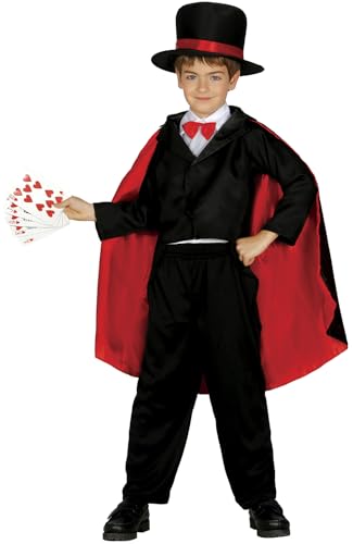 Fiestas Guirca Zauberer Kostüm Kinder inkl. Zauberer Umhang Kinder - Alter 7-9 Jahre - Magier Kostüm Kinder, Zauberer Kostüm Jungen Mädchen - Kostüm Zauberer Karneval, Zauberumhang Kinder Fasching von Fiestas Guirca