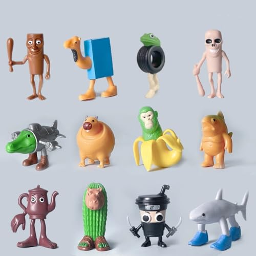 générique sTung Tung Sahur, Tralala Figuren, Italienische Figuren Brainrot, Bürodekorationen, Geschenke für Kollegen und Freunde (8 Stück, 12 Stück) von Générique