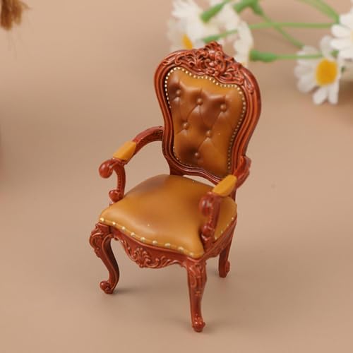 1/12 Puppenhaus Simulation Mini Sessel Modell Puppe Heim Wohnzimmer Sofa Stuhl Möbel Dekor Spielzeug Puppen Haus Zubehör von Generisch