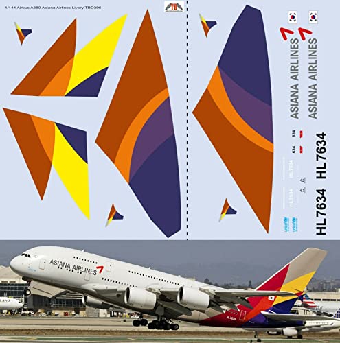 1/144 Decals kompatibel mit Airbus A380 Asiana Airlines Decals TB Decal TBD396 1/144 Decals kompatibel mit Airbus A380 Asiana Airlines Decals TB Decal TBD396 von Generisch