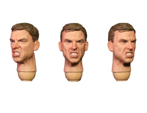 1/6 Maßstab Männlich Kopf Skulptur, Europäischer Männlicher Soldat Ausdrucks Kopf Geschnitzt für 12 Zoll Actionfigur Körper (Wütendes Gesicht Ver) von Generisch
