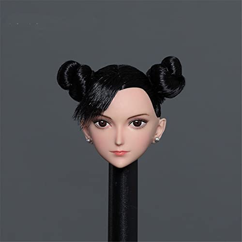 1/6 Maßstab Weibliche Kopf Skulptur, Anime Mädchen Blasse Haut Bepflanztes Haar Kopf Geschnitzt für 12 Zoll PH TBL JO Action Figur Puppe (C) von Generisch