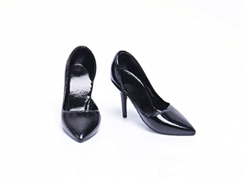 Generisch 1/6 Maßstab Weibliche Schuhe, Mädchen Kunststoff High Heels Schuhe Modell für 12 Zoll Weibliche Actionfigur Körper Puppe (Schwarz) von Generisch