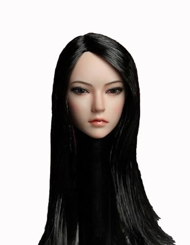 1/6 Skala Weiblicher Kopf Sculpt,Asiatisches Mädchen Gepflanzt Haar Kopf Geschnitzt für 12inch Weiblich PH TBL JO Action Figur Körper(SDH002B) von Generisch