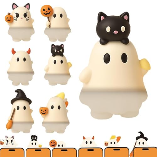 1/6 Stück Halloween Ghosts Serie Blind Box Mini Ghost Figuren Modell Handy Dekor Niedliches Peel-and-Stick Design Spielzeug Geschenk 1/6 Stück Halloween Ghosts Serie Blind Box Mini Ghost Figuren Modell Handy Dekor Niedliches Peel-and-Stick Design Spielzeug Geschenk von Generisch