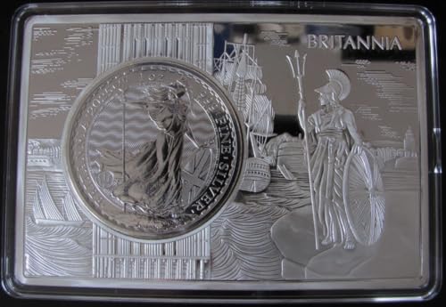1 Oz Silber 999 Britannia 2025 in 3 Oz Barren eingefasst von Generisch