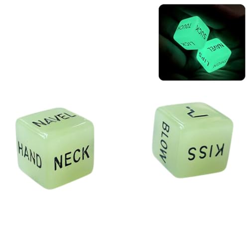 1 Paar leuchtende Liebeswürfel – Romantische Paarspiele für Erwachsene – lustige Party mit Brett, leuchtendes Spiel für Paare, Würfelgeschenke, Jahrestage, unsere Spiele, schmutzige von Generisch
