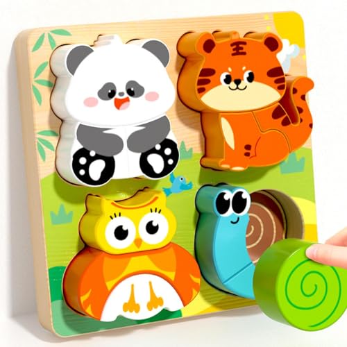 1 Set 3D Cartoon Tiere Kognitive Puzzle Früh Lernen pädagogisches Spielzeug 4-in-1 Holz Spielzeug für Kinder Geschenk 1 Set 3D Cartoon Tiere Kognitive Puzzle Früh Lernen pädagogisches Spielzeug 4-in-1 Holz Spielzeug für Kinder Geschenk von Generisch