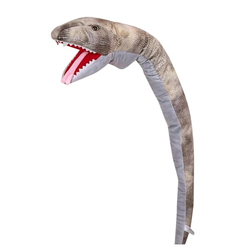 1 Stück Handpuppen, 3 Arten von Zoon (Schlangen/Krokodile/Eidechsen), weiche Tierhandpuppen für Kleinkinder, Handpuppen, Handpuppen für Kinder, Handpuppen, Spielzeug für Kinder ab 2 (Light Gray, A) von Generisch
