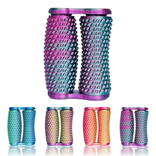1 Stück Little Ouchies Pain Fidget – 3D Gedrucktes Spiky Roller Hand-Fidget Toy, Tragbares Pain Stim Fidget, Sensorisches Stressspielzeug für Erwachsene und Jugendliche (Grün Lila) von Generisch