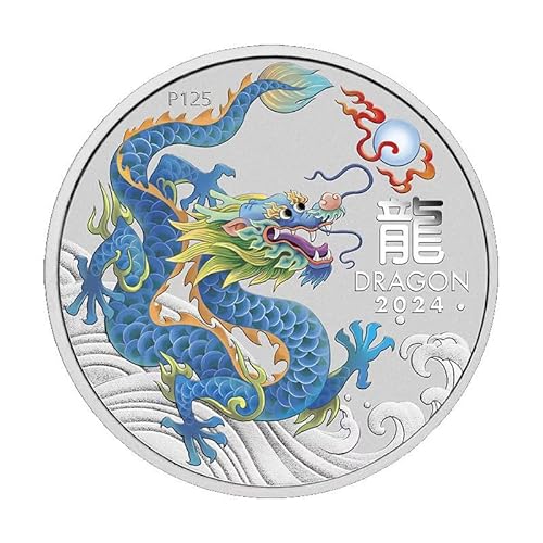 1 Unze Silbermünze Australien - Lunar III Drache Teal 2024-1 Oz Silber BU Color 1 Unze Silbermünze Australien - Lunar III Drache Teal 2024-1 Oz Silber BU Color von Generisch