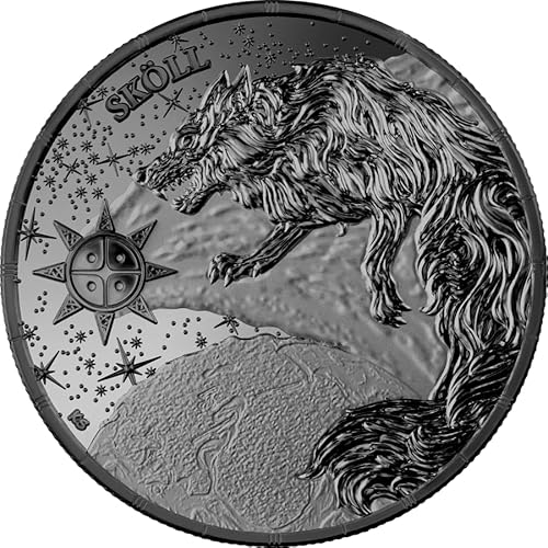 1 Unze Silbermünze - Sköll – Die erste Münze der Ragnarök-Serie Germania Mint - 2024-1 Oz Black Silver Coin von Generisch