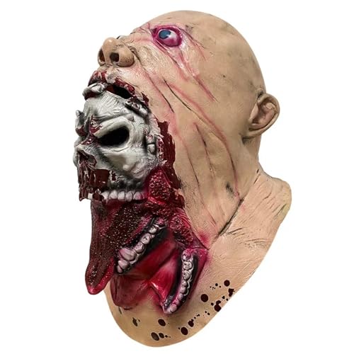 1 x gruselige, realistische Gesichtsmaske für Erwachsene, Party, Cosplay, Kostüm, Requisite, Horror, infizierte Zombie-Masken, gruselige Halloween-Requisiten 1 x gruselige, realistische Gesichtsmaske für Erwachsene, Party, Cosplay, Kostüm, Requisite, Horror, infizierte Zombie-Masken, gruselige Halloween-Requisiten von Generisch