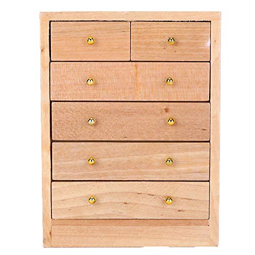 1:12 Puppenhaus 5-lagiger Schubladenschrank Mini-Möbel Holz Puppenhaus Dekoration Zubehör 5-lagige Schubladenschrank Ornamente Geschenke für Frauen Männer Erwachsene Freunde von Generisch