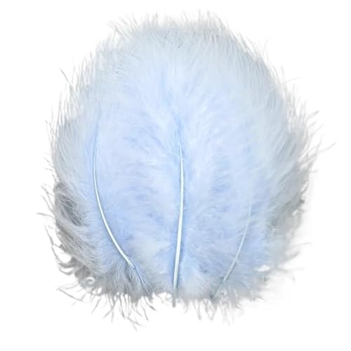 10–15 cm farbige Truthahnfeder for Basteln, Flauschige DIY-Hochzeitsparty-Dekoration, Traumfänger-Zubehör(Light Blue,20Pcs) von Generisch