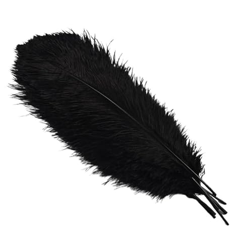 10 Teile/los 45-50cm Straußenfedern for Handwerk Hochzeit Party Dekoration Handwerk Zubehör Tischdekoration DIY Große Feder(Black) von Generisch