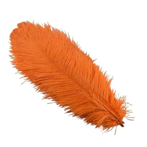 10 Teile/los 45-50cm Straußenfedern for Handwerk Hochzeit Party Dekoration Handwerk Zubehör Tischdekoration DIY Große Feder(Orange) von Generisch