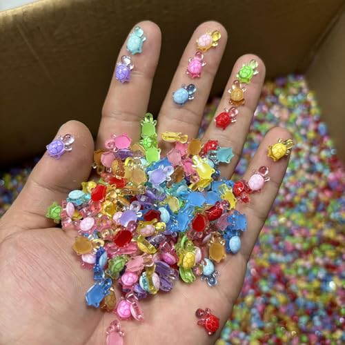 100 Stück Min i Schildkröten, niedlich leuchtenden winzigen Harz Schildkröte Tiere Spielzeug für Kinder, Miniatur-Tier-Figur D-IY Handwerk Fairy Garden Fish Tank Landschaft Cake Toppers Doll von Generisch