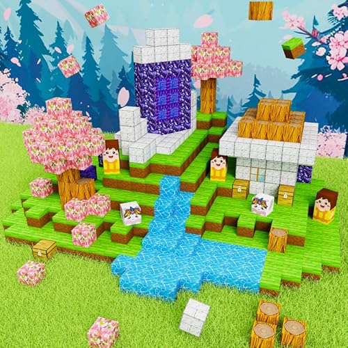 100 stück Kirschblütengarten magnetische Bausteine -eine Kombination aus japanischer Landschaft und Pflanzenlandschaft Set von Generisch