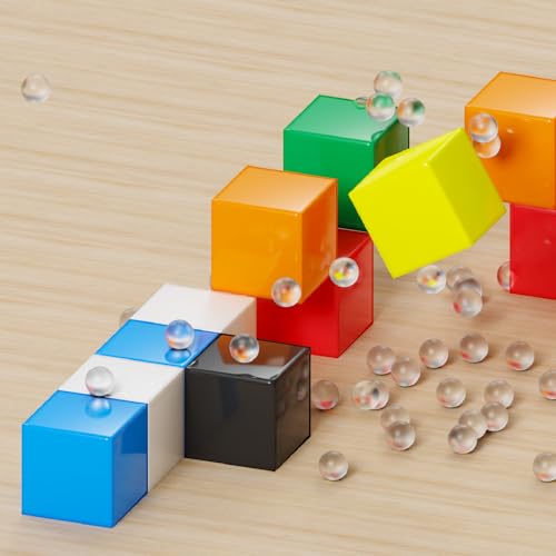 100 stück magnetische Bausteine -einfarbige Gebäude-Stapelwürfel, mehrfarbiges DIY-Komponentenpaket von Generisch