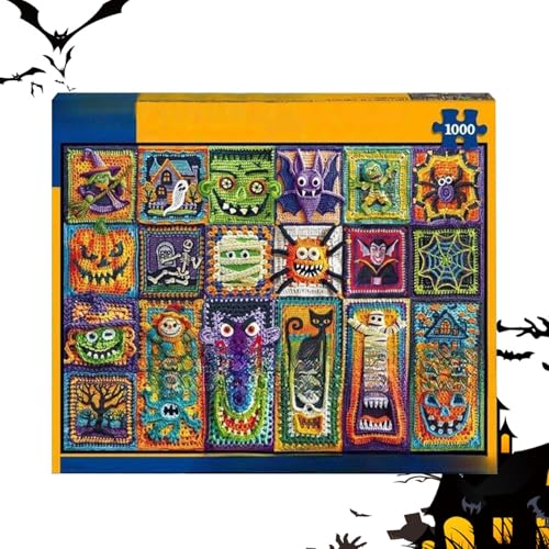 1000 Teile Halloween Puzzle | Horror Halloween Puzzle Deko Mit Poster | Kunsthandwerkliches Geduldspiel für Wand Bücherregal Party Wohnzimmer von Generisch