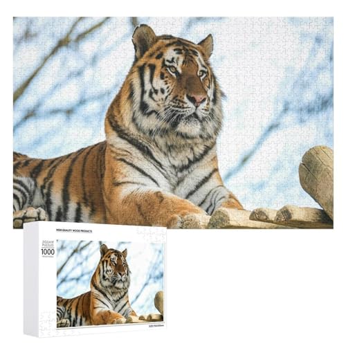 1000 Teile Holzpuzzle Tiger für Deko Display von Generisch